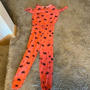 Beautiful, orange, reddish black jumpsuit